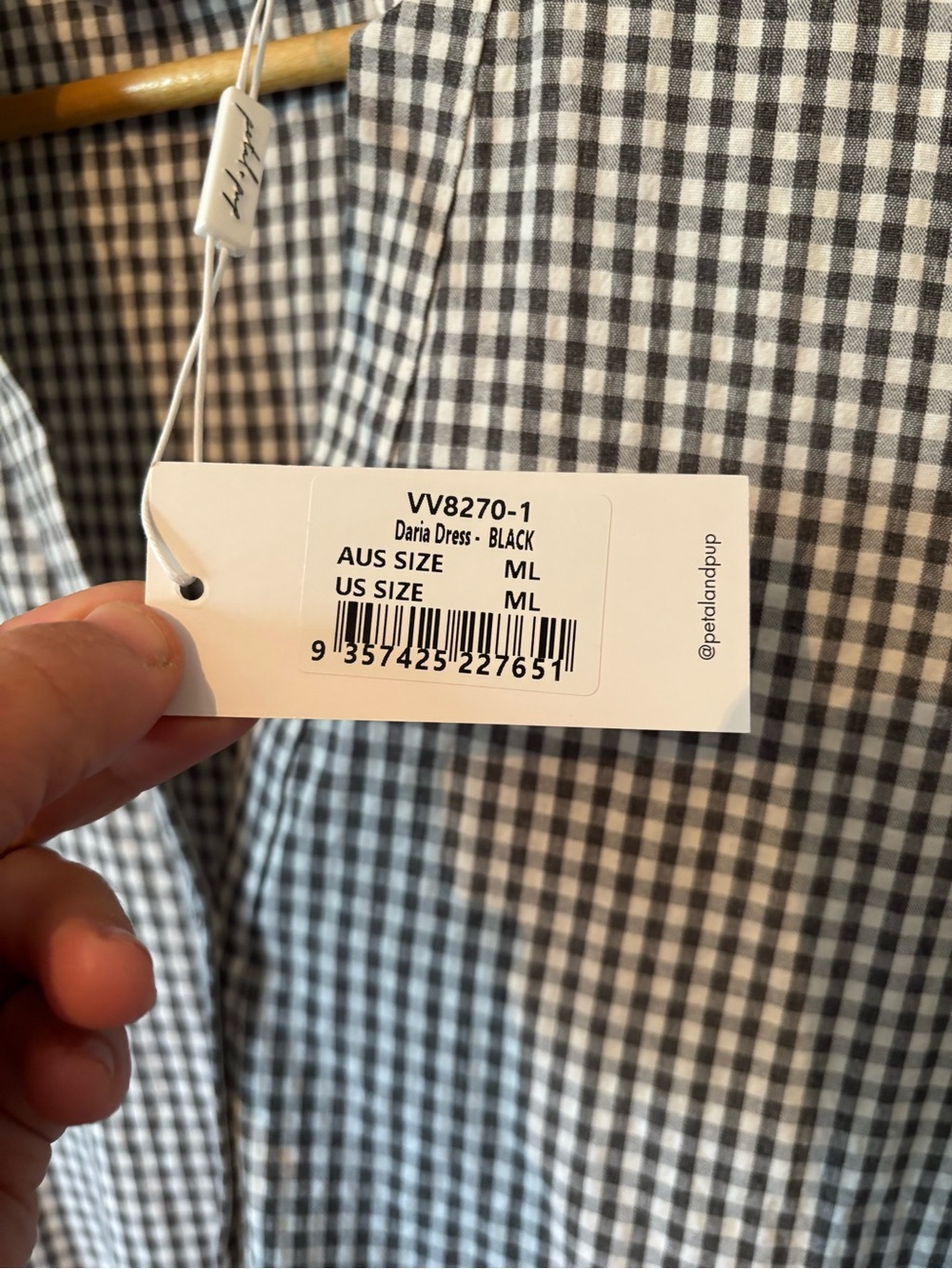 NWT petal + pup daria tiered gingham shirt dress - Picture 2 of 5
